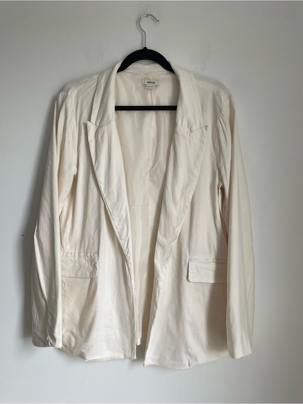 Jason Wu Off White Lightweight Open Front Blazer Size M Office Career Work